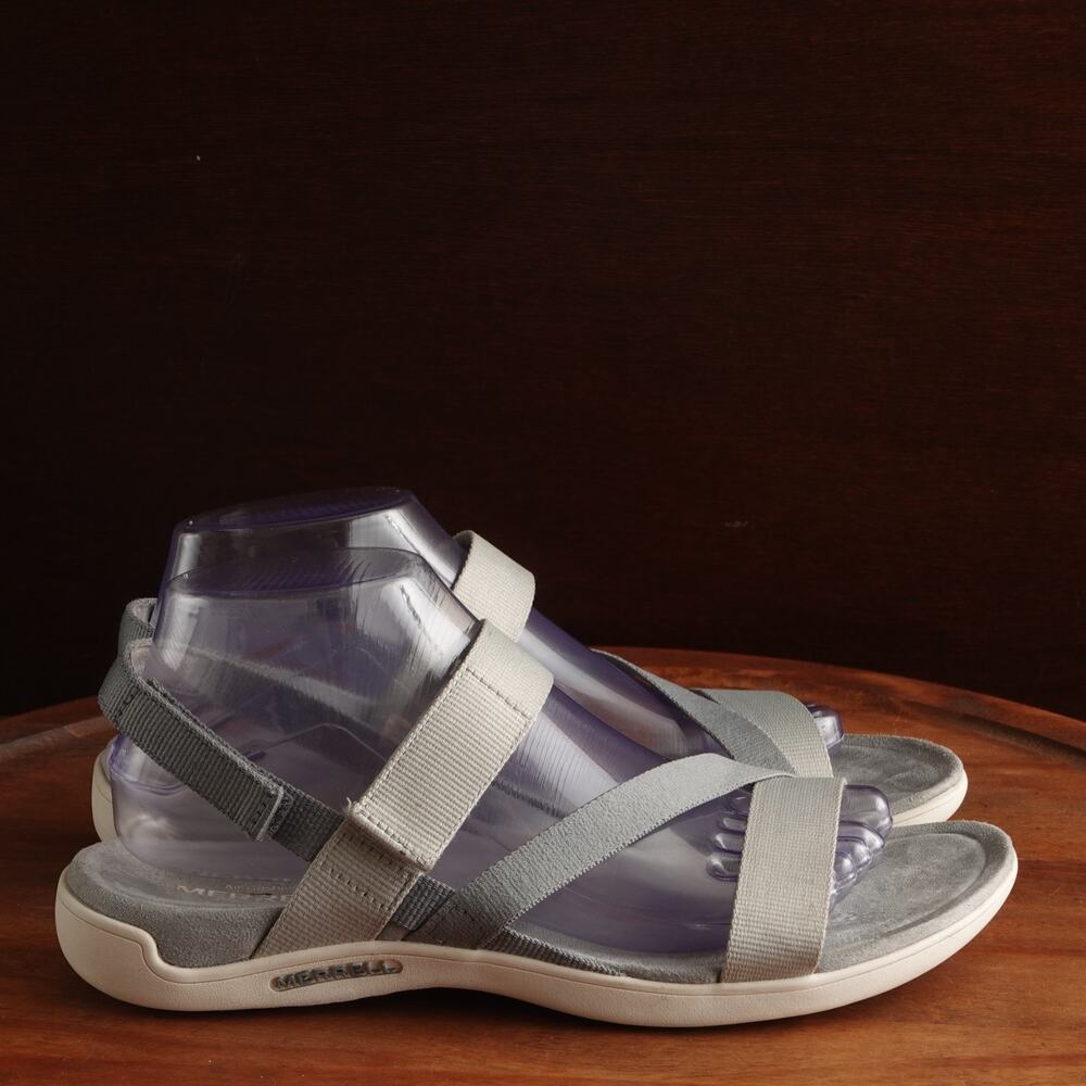 Merrell Sandals Womens SZ 9 Gray District 3 Strap Web Casual Comfort Travel Shoe